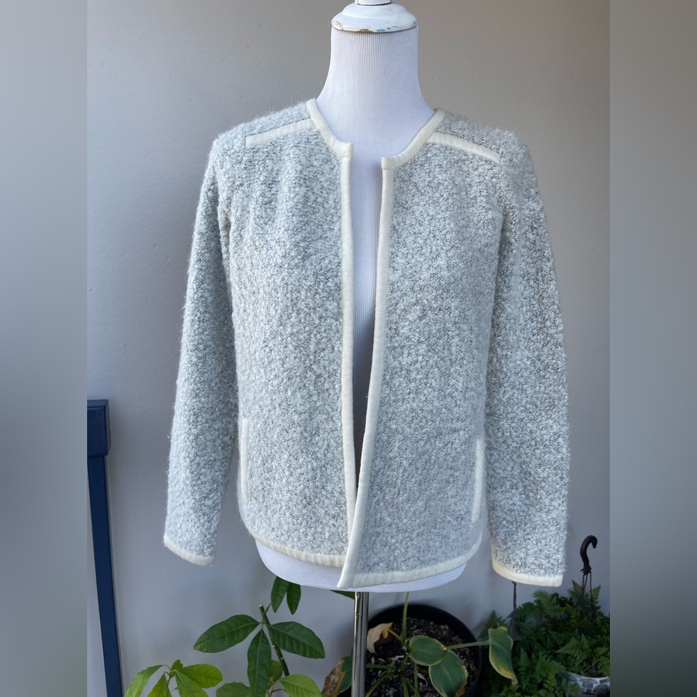 Biden  Wool- blend  Open-Front Cardigan - Jacket in Grey, US 10